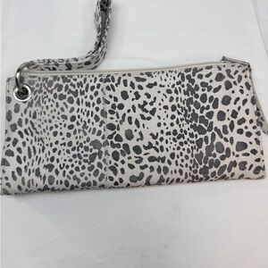 Hobo Gray Cheetah Print Clutch Wristlet